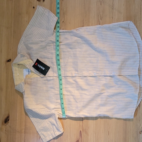 Striped short sleeve button up uniform sample shirt medium - Picture 4 of 6